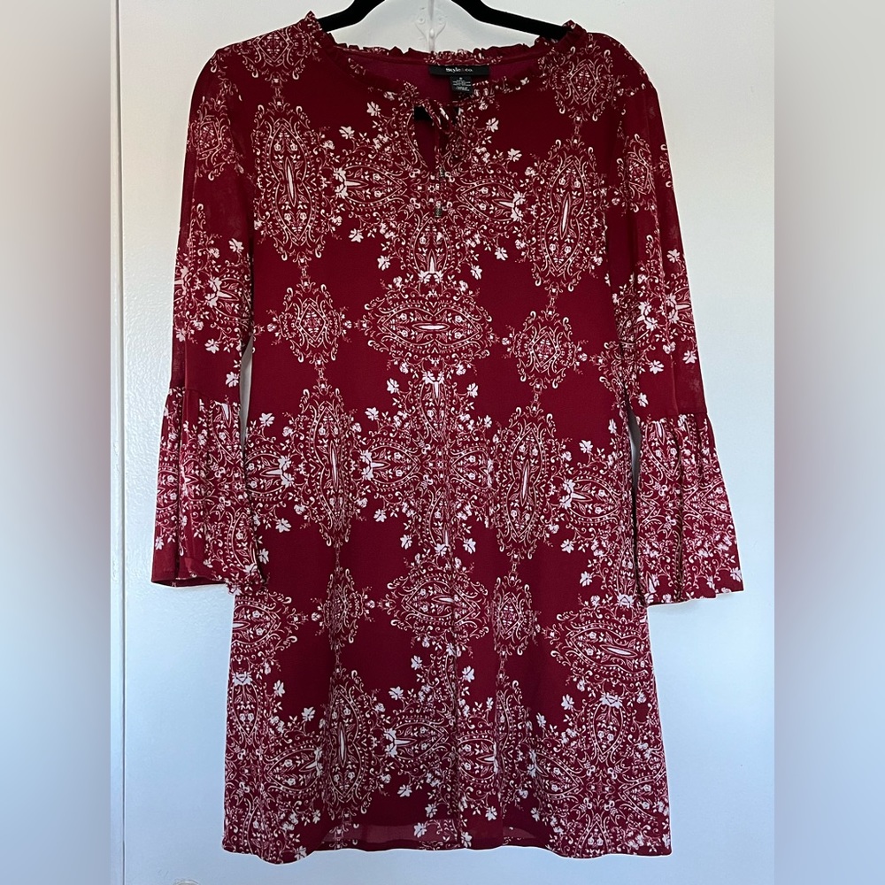 Red long sleeve dress